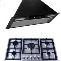 اجاق گاز استیل/شیشه/هود مخفی و مورب مدل ایتالیائی