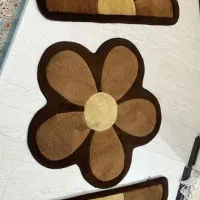 ۳عدد پادری و فرش قالیچه گل زرباف و قالیچه گرد شگی