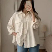 شومیز لنین رنگ استخونی