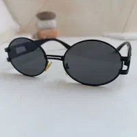 عینک آفتابی طرح Dior مدل بیضی  فریم فلزی مشکی
