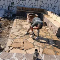 سنگ کار سنگ مالون کوهی آبنما محوطه واش بتن بنا
