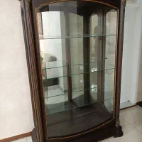 ویترین ایستاده چوب گردو چهار طبقه شیشه