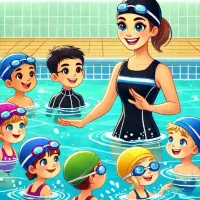 آموزش چهار شنا همراه با دو مربی