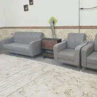 مبل هفت نفره طوسی تمیز و کم کار