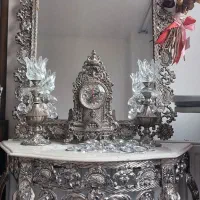 آینه و شعمدان برنز