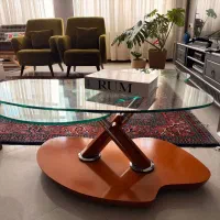 میز جلومبلی چوب سنگ و میز عسلی۲عدد