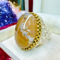 انگشتر فوق کلکسیونی سنگ عقیق شجر بهاری اصیل فردوس