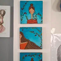 دیوار کوب سفالی نقاشی شده