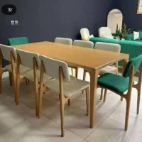 میز غذاخوری چوب راش و روس تولیدی