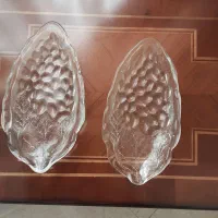 جاشمعی ودوتا برگ کریستال ویک عددشیرینی خوری قدیمی
