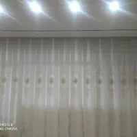 پرده حریر شاین دار  خامه دوزی همراه با زیر پرده