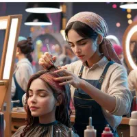 دستیار رنگ و کراتین کار مو