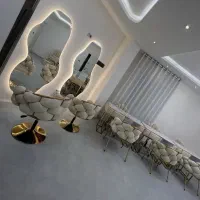 پاف گرد کانتر کرکره ای استند چوبی آینه ایستاده