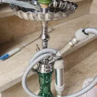 قلیان تنه برنجی تو پر مکانیزم دار  با تمام وسایل