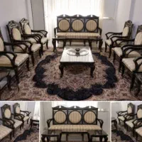 مبل استیل کلاسیک ۹نفره چوبی بسیارمحکم