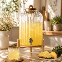 کلمن شیشه ای پایه چوبی