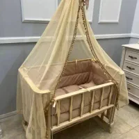 گهواره سنتی سیسمونی نوازد تخت کنار مادر مدل سفید