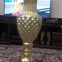 گلدان بلند طلایی شیشه ای