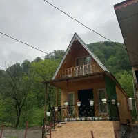 کلبه سوییسی تک خواب جنگلی قیمت مناسب بغل رودخونه