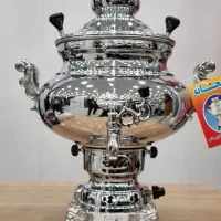 سماور گازی ۸لیتر کوره دار ورق برنج ضخیم نو