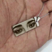 حکاکی چشم استیل رنگ ثابت/گردنبند/جاکلیدی