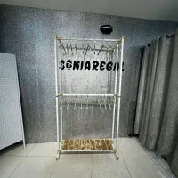 رگال عروس سفید طلایی چوب لباسی خور