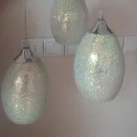 لوستر آویز ۳ شاخه حبابدار