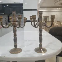 شمعدان برنجی قدیمی عتیقه