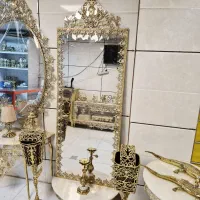 کنسول آینه قدی آفتابگردان پرکار تاجدار برنز سوگلی