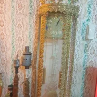 ساعت بوفه و اینه شمعدان برنز