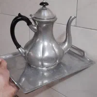 قوری قهوه و و سینی نقره