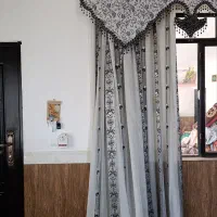 پرده شیک 15متربا کتیبه اماده نقره‌ای