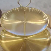 استند شیرینی خوری دوطبقه استیل رنگ ثابت