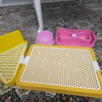 سینی و توالت و ظرف آب و ظرف غذی خرگوش و گربه
