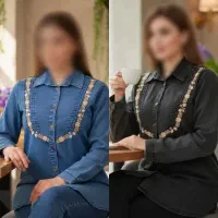 مانتو گلدوزی جین طرح لی