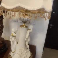 چراغ آباژور رومیزی جفت چینی برنز اصل ترک وارداتی