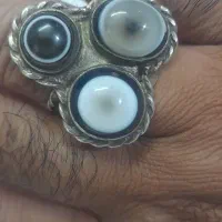 انگشترنقره دستساز اصل سه نگینه تک