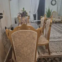 مبلمان استیل ، میز غذاخوری شش نفره و ویترین ست