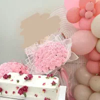 دسته گل بزرگ صورتی