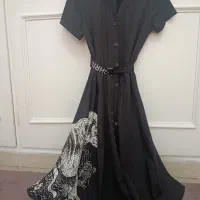 پیراهن کمر دار طرح  پلنگ Christian Dior سایز L