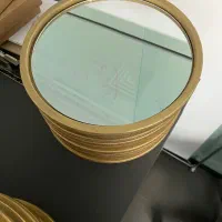 آینه دکوراتیو گرد طلایی قطر ۲۸ سانتیمتر