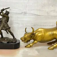 مجسمه برنز برنزی گاو