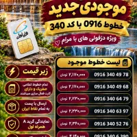 خطوط 0916 با کد 340 زیر قیمت