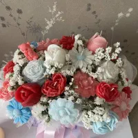 سبد گل با شمع
