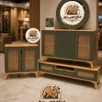 کنسول آینه ست مدل حصیری 120 سانت