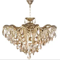 لوستر ۲۴ شعله ، برنجی ، چشمه نور