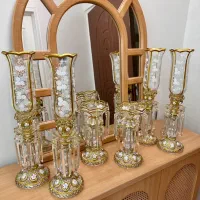 شمعدان نقاشی دست و هفت سین کریستالی باکارات