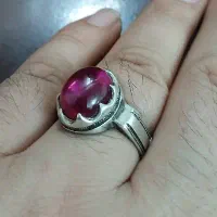 انگشتر یاقوت شمش نقره