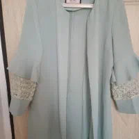 مانتو تابستانی  سایز ۴۰ خنک و سبک  رنگ سبز آبی