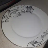 ۱۲ عدد بشقاب تخت ۱۲ عدد پیش دستی ودوعدد دیس بزرگ